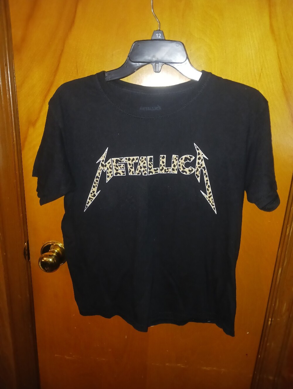 Ladies Size Xsmall Black Metalica Graphic Logo T-Shirt